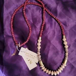 Red Gold Beige Necklace